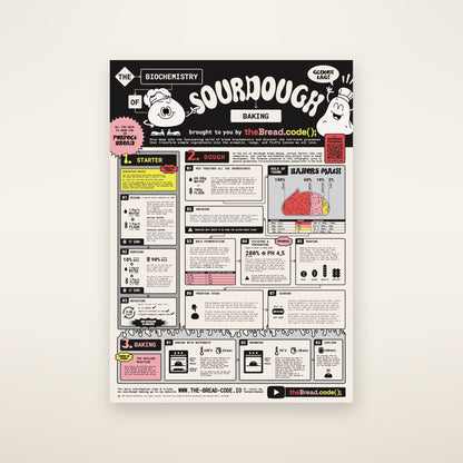 Sourdough Biochemistry infographic — folded poster