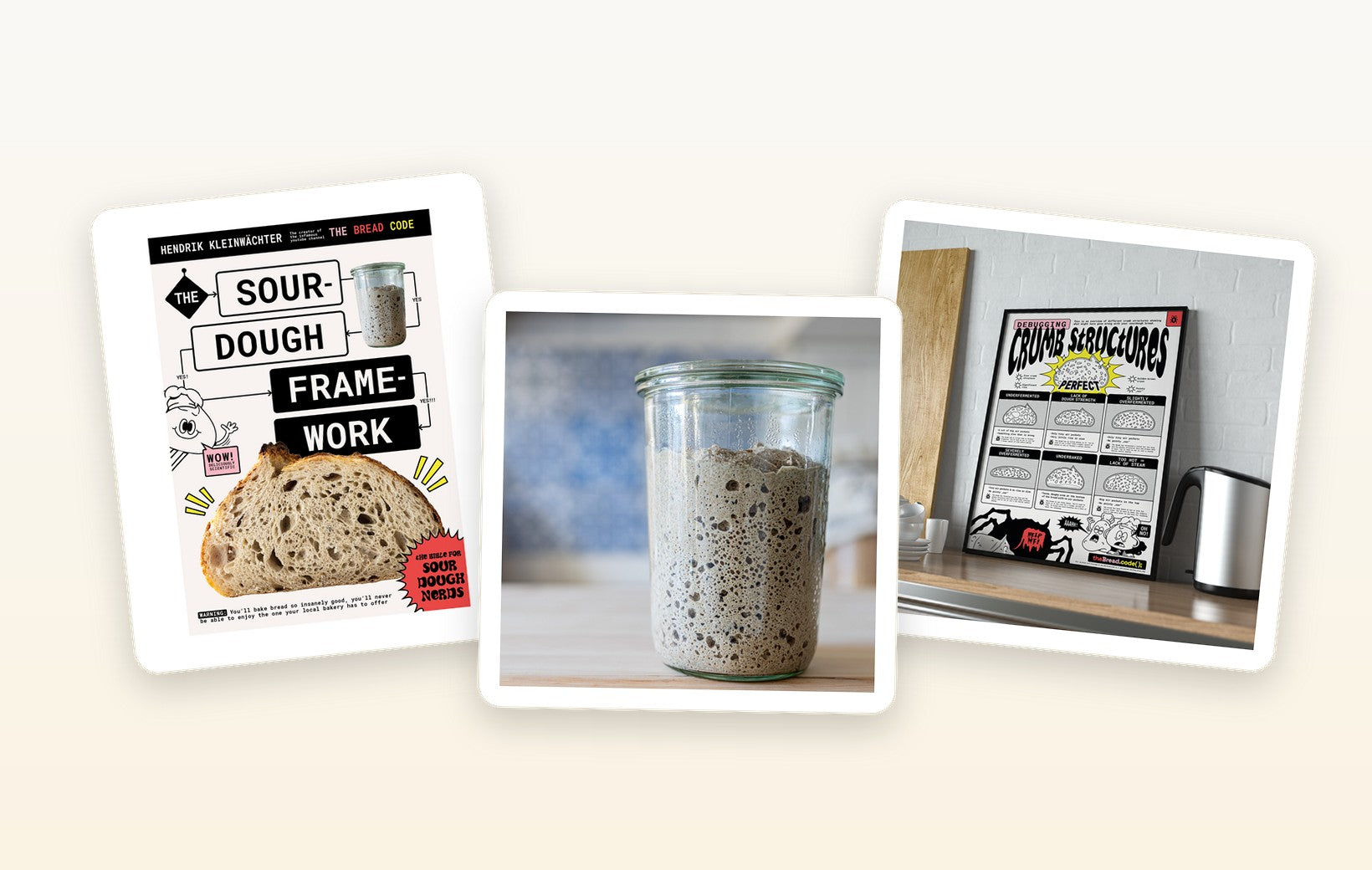 The Master Baker Bundle — the book, a live sourdough starter and the Crumb Structures poster